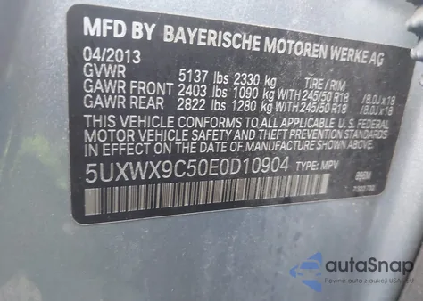 2014 BMW X3 xDrive28I from USA, damaged, VIN 5UXWX9C50E0D10904